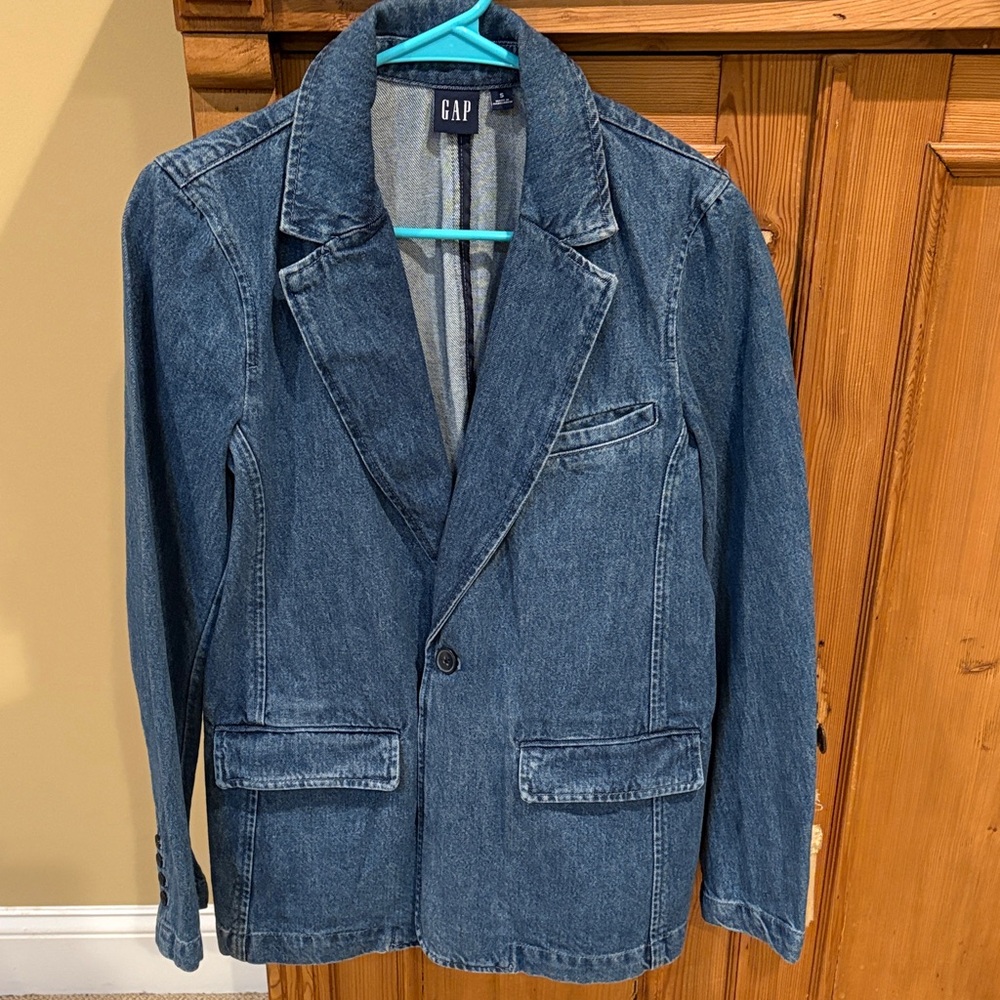 GAP Classic Blue Denim Blazer Size S
